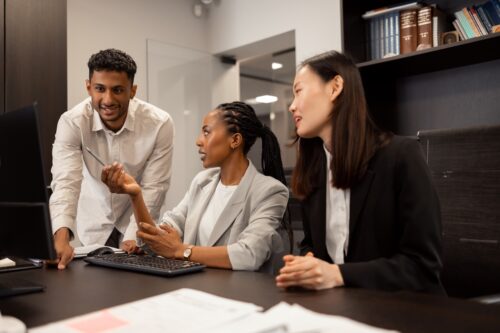 business colleagues using managed it services for private equity
